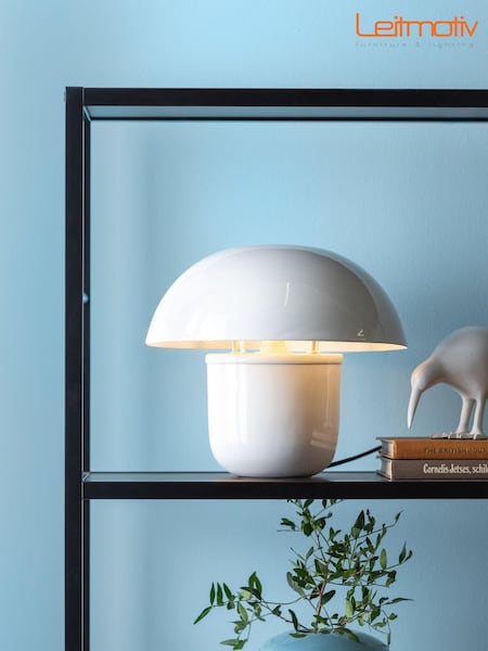 Leitmotiv White Fat Mushroom Table Lamp (E29083) | £99