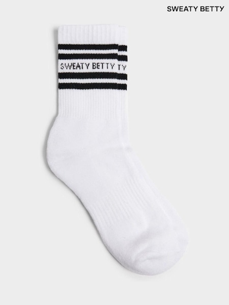 Sweaty Betty Black Chrome Varsity Slogan Socks (E29110) | £15