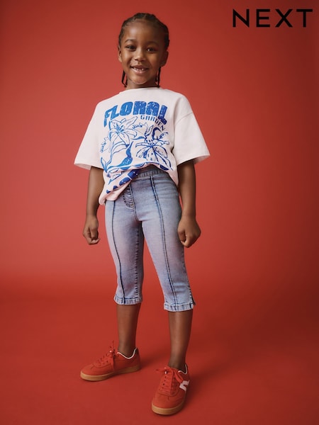 Light Blue Denim Capri Jeans (3-16yrs) (E29126) | £11 - £16