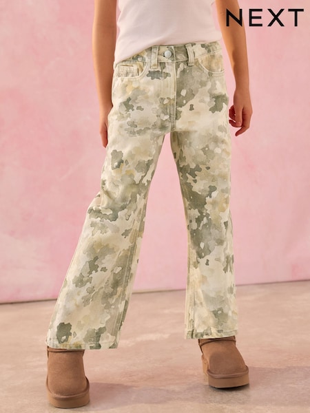 Camo Print Wide Leg Jeans (3-16yrs) (E29131) | £21 - £26