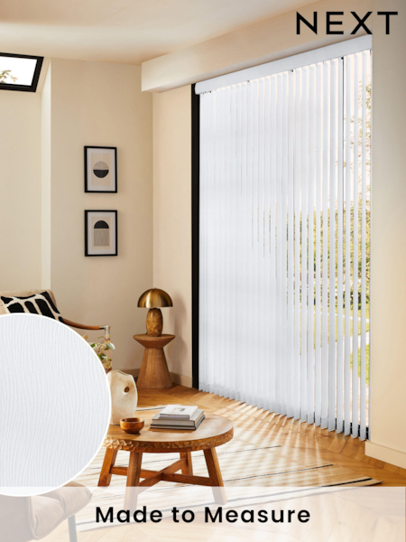 White Adad Blackout Made to Measure Vertical Blinds (E29434) | £35