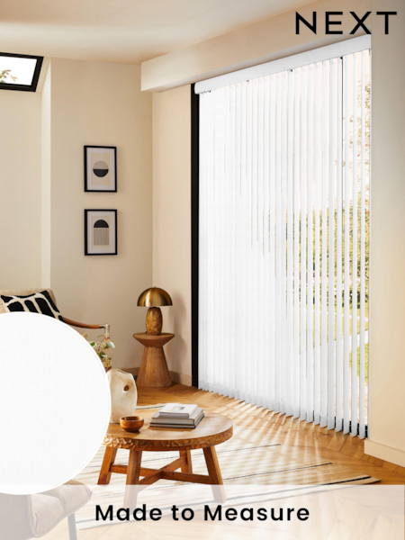 White Picce Blackout Made to Measure Vertical Blinds (E29444) | £35