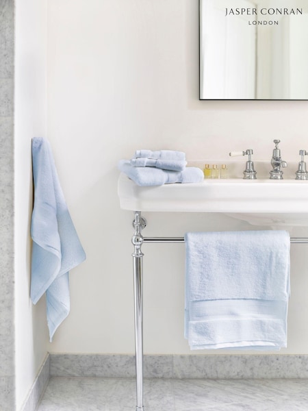 Jasper Conran London Pale Blue Zero Twist Lightweight Soft Fast Drying 100% Cotton Towel (E29760) | £16 - £40