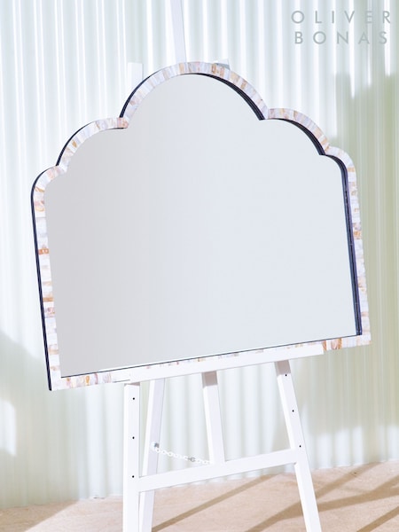 Oliver Bonas Natural Mila Mother of Pearl Mantle Mirror (E29816) | £265