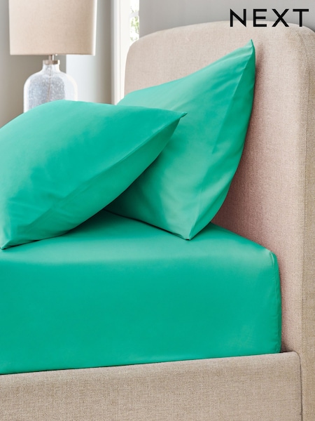 Green Pure 144 Thread Extra Deep Fitted Count 100% Cotton Sheet (E29955) | £12 - £20