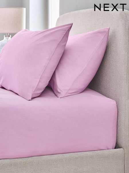Pink Pure 144 Thread Extra Deep Fitted Count 100% Cotton Sheet (E29957) | £12 - £20