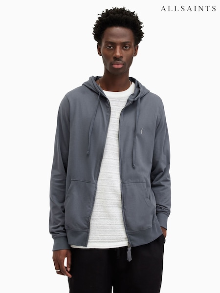 AllSaints Blue 100% Cotton Brace Hoodie (E30065) | £65