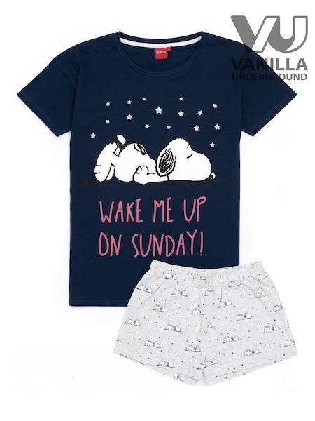 Vanilla Underground Blue Long Leg Pyjamas Set (E30102) | £25
