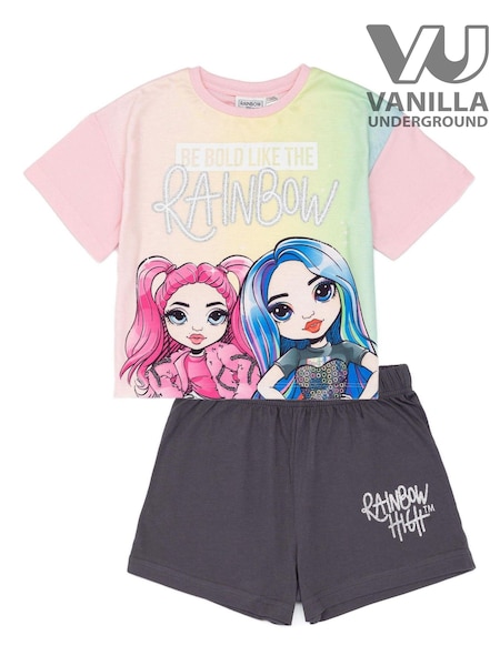 Vanilla Underground Girls Rainbow High Licensing 100% Cotton Short Pyjamas (E30110) | £16