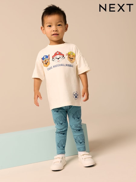 Blue/Neutral Paw Patrol Short Sleeve 100% Cotton T-Shirts and Leggings Set (3mths-8yrs) (E30189) | £15 - £19