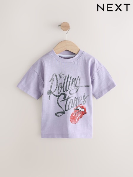 Lilac Rolling Stones Band Graphic Short Sleeve T-Shirt (3mths-8yrs) (E30202) | £9 - £11