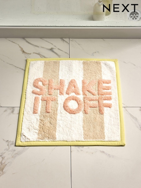 Pink Shake It Off 100% Cotton Shower Mat (E30352) | £14