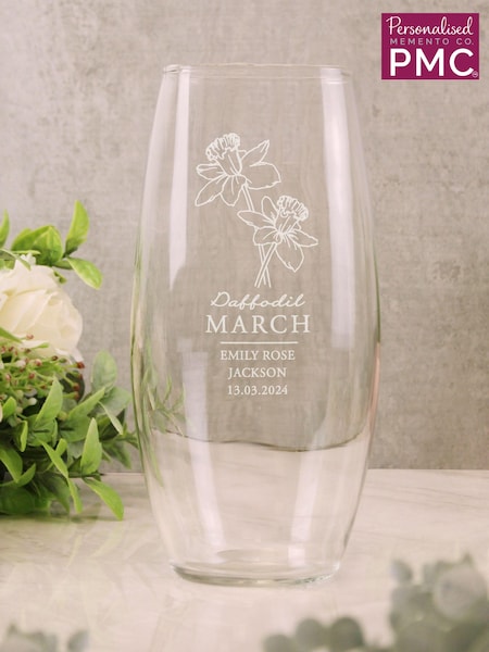 Personalised March Birth Flower Bullet Vase by PMC (E30576) | £20