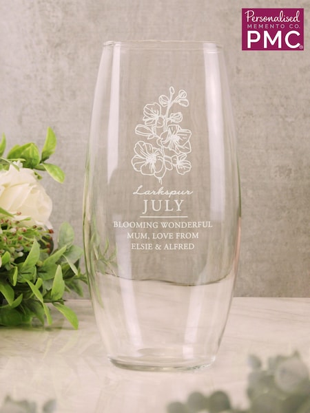 Personalised July Birth Flower Bullet Vase by PMC (E30581) | £20