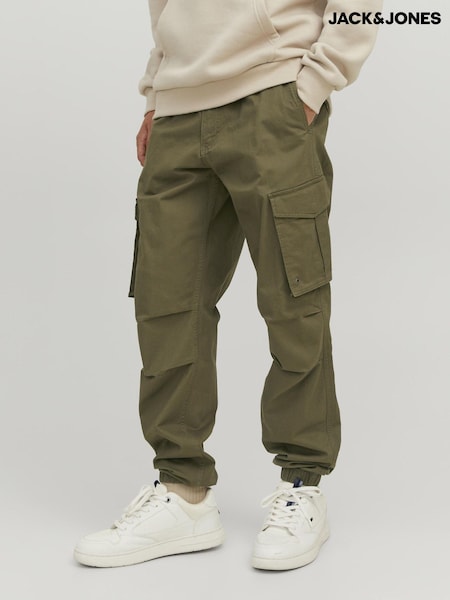 JACK & JONES Green Relaxed Fit Cargo Trousers (E30610) | £45