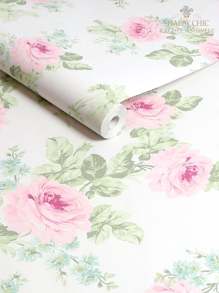 Shabby Chic by Rachel Ashwell® Pink Royal Bouquet 10M Wallpaper (E30649) | £60