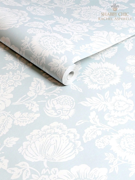 Shabby Chic by Rachel Ashwell® Blue Stipple 10M Wallpaper (E30653) | £60