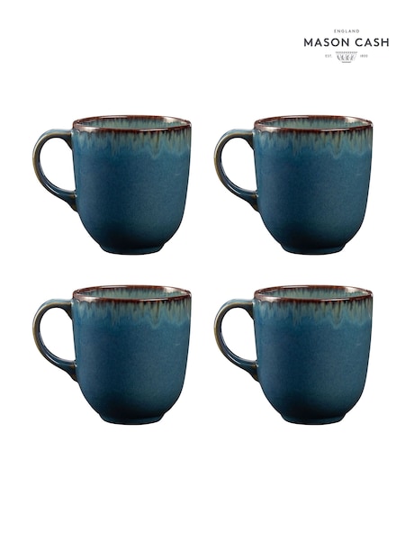 Mason Cash Blue Set of 4 Reactive Mugs (E30703) | £24