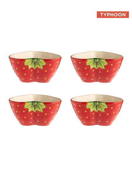 Typhoon Set of 4 Red Strawberry Bowls (E30720) | £28