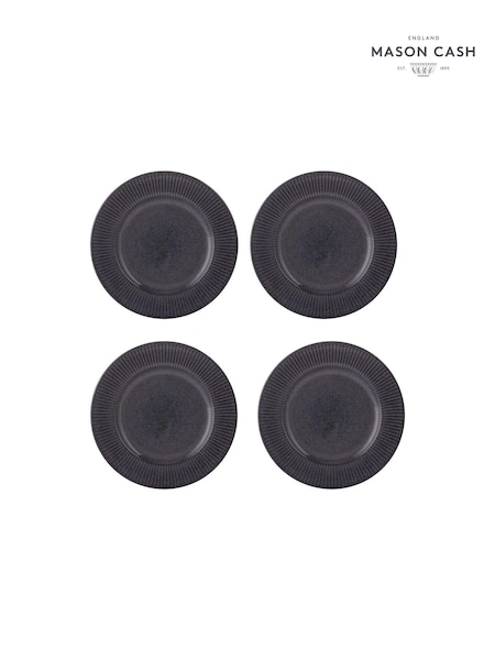 Mason Cash Black Set of 4 Reactive  Linear Side Plates 21cm (E30721) | £24