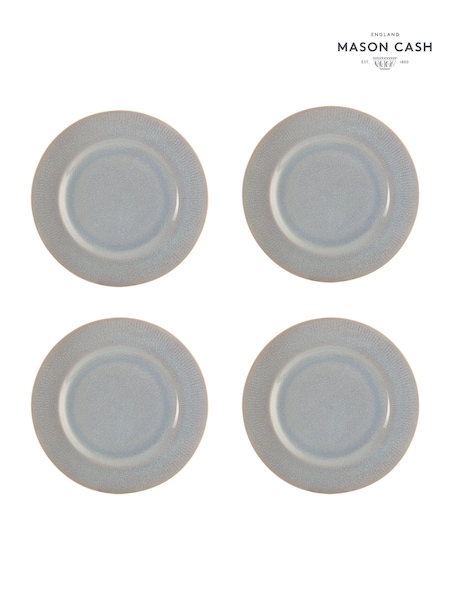 Mason Cash Grey Set of 4 Reactive  Linear Side Plates 21cm (E30729) | £24