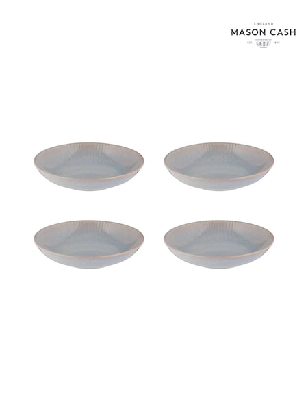 Mason Cash Grey Set of 4 Reactive Linear Pasta Bowls (E30730) | £28