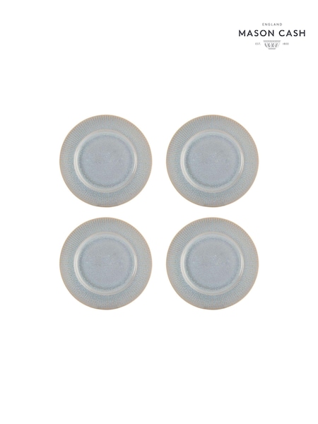 Mason Cash Grey Reactive Linear Dinner 27cm Plates Set of 4 (E30735) | £24