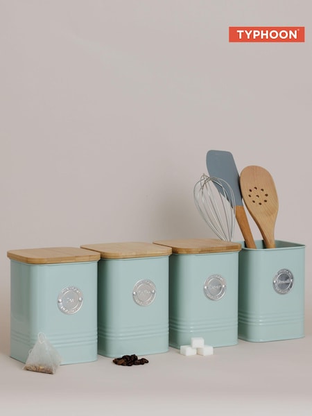 Typhoon Mint Green Living Squircle Set of 3 Storage Tins & Utensil Pot (E30736) | £35