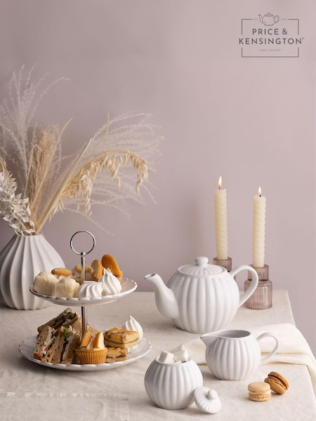 Price & Kensington. White Luxe Teapot Set (E30739) | £53