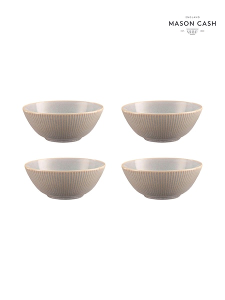 Mason Cash Grey Set of 4 Reactive  Linear Bowls (E30750) | £24