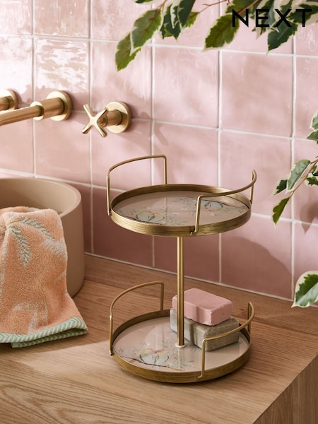 Gold Parrot Print Tray Storage Caddy (E30795) | £38