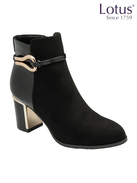 Lotus Black Ankle Boots (E30869) | £65