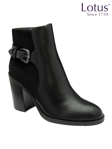 Lotus Black Ankle Boots (E30874) | £60