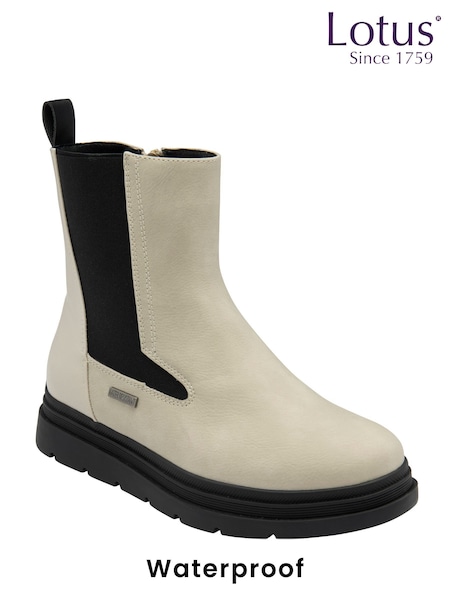 Lotus White Waterproof Ankle Boots (E30880) | £65