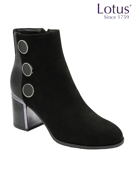 Lotus Black Ankle Boots (E30882) | £65