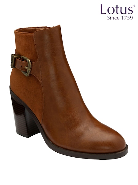Lotus Brown Ankle Boots (E30895) | £60