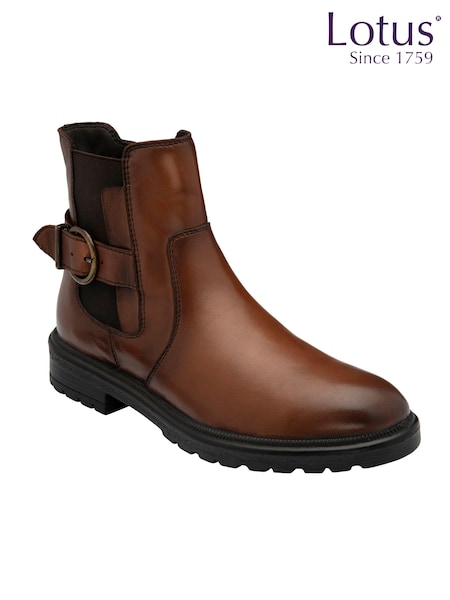 Lotus Brown Ankle Boots (E30905) | £75