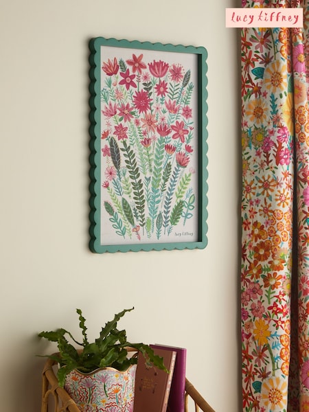 Lucy Tiffney Pink/Green Floral Canvas Framed Wall Art (E30948) | £45