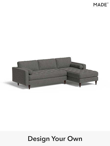 Textured Weave Easy Clean/Stone Grey Scott By Made (E31155) | £1,775