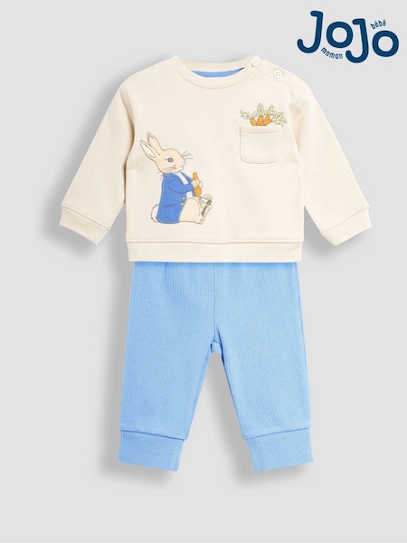 JoJo Maman Bébé Cream Peter Rabbit Sweatshirt And Cosy Trousers Set (E31327) | £30