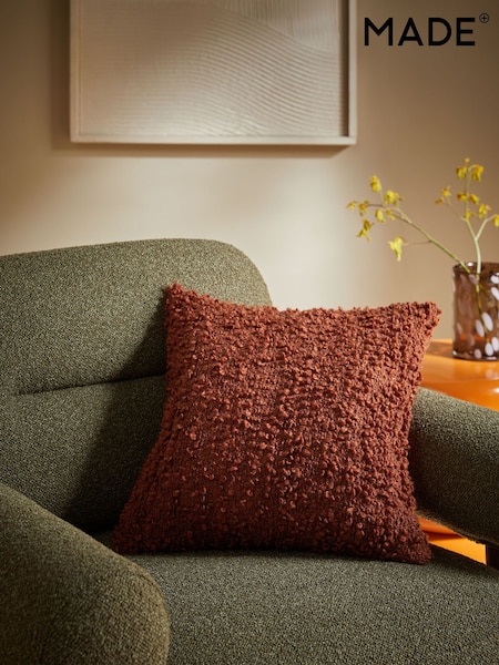 MADE.COM Rust Red Agda Cosy Boucle Cushion (E31410) | £22