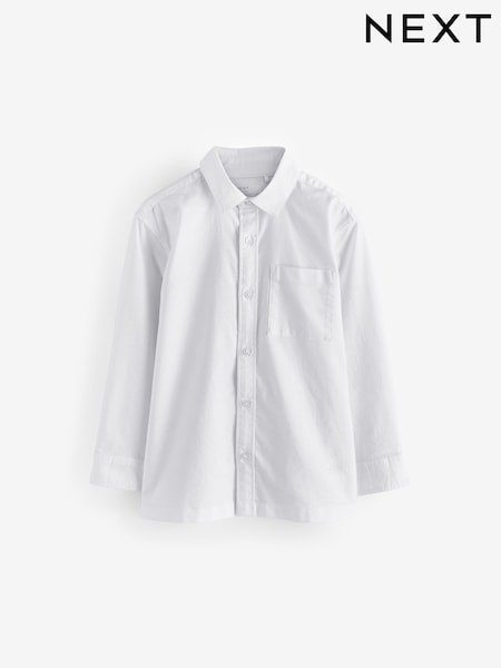 White Relaxed Fit Long Sleeve Oxford Shirt (3-16yrs) (E32008) | £12 - £17