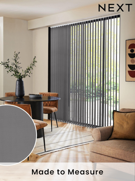 Grey Fiskar Made to Measure Vertical Blinds (E32023) | £21