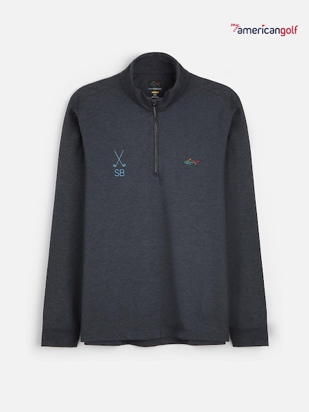 Personalised Greg Norman Mens Quarter Zip Midlayer  by My American Golf (E32195) | £45