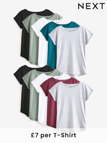 Core Cap Sleeve 100% Cotton T-Shirts 10 Pack (E32216) | £70