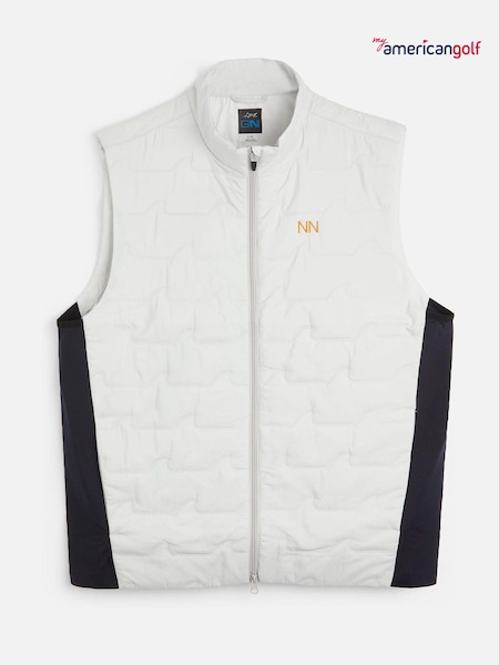 My American Golf Mens Personalised Greg Norman White Gilet (E32239) | £85