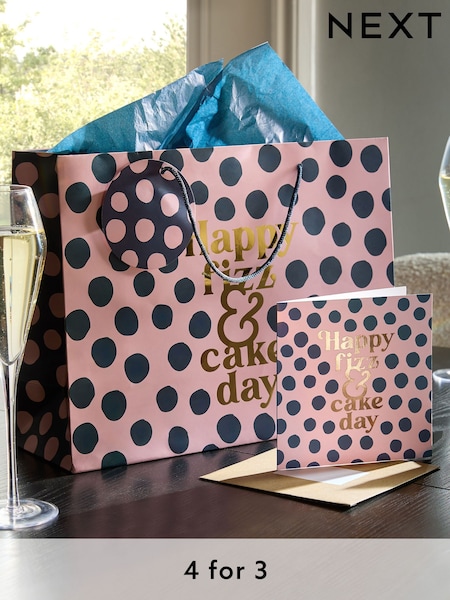 Pink Birthday Slogan Gift Bag and Card Set (E32388) | £4