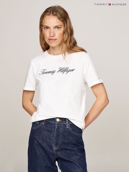 Tommy Hilfiger Natural Script Regular Black T-Shirt (E32428) | £40
