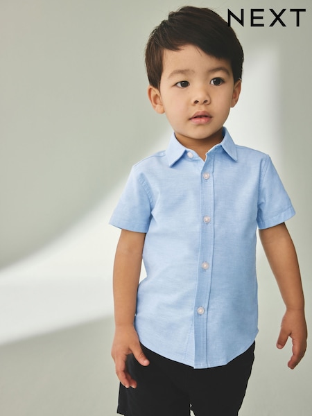 Blue Short Sleeve Oxford Shirt (3mths-7yrs) (E32654) | £9 - £11