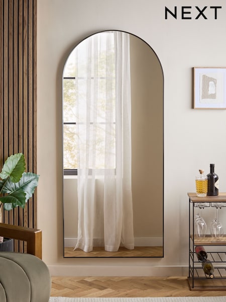 Black Extra Large Metal Arch Full Length Leaner Mirror (E32783) | £165